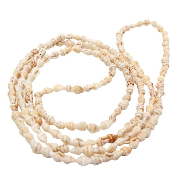 Vintage Shell Necklaces Chain Cowrie Seashell Seeds Beads Ivory White Tan Brown - Picture 4 of 10